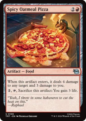 Image for Spicy Oatmeal Pizza (109) (Teenage Mutant Ninja Turtles) - Magic: The Gathering