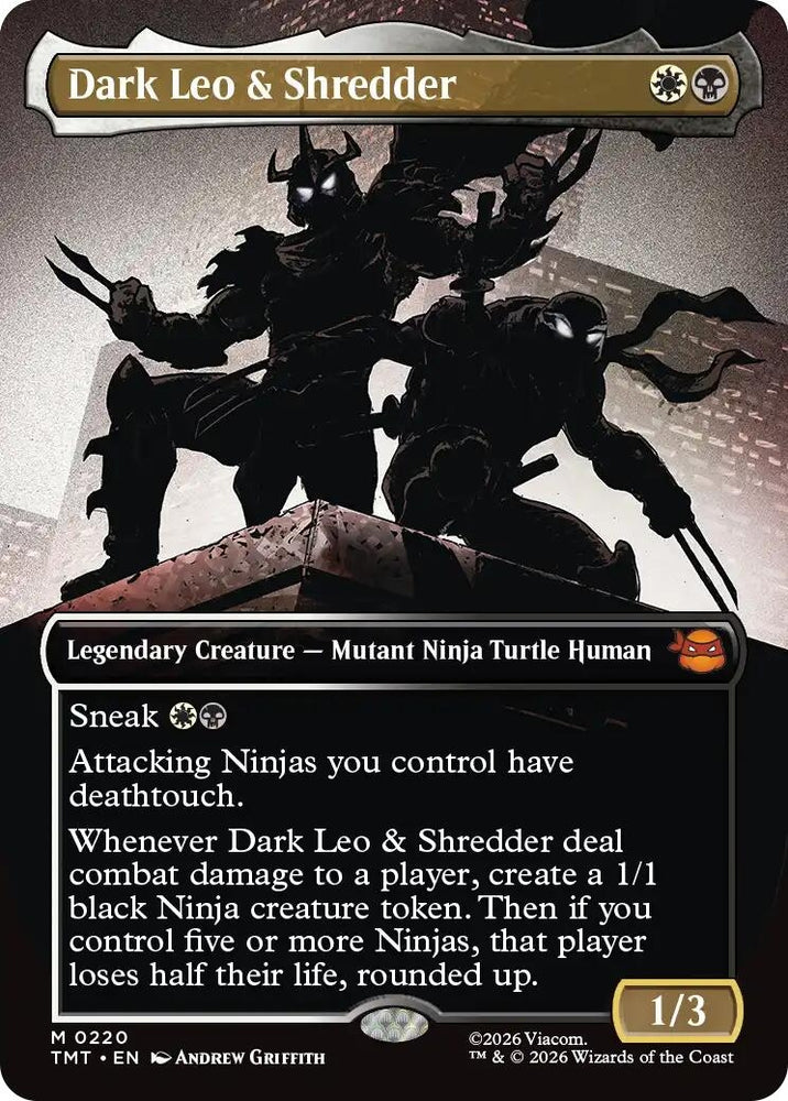 Image for Dark Leo & Shredder (Borderless) (220) (Teenage Mutant Ninja Turtles) - Magic: The Gathering