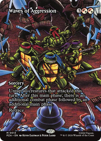 Image for Waves of Aggression (Borderless) (13) (Teenage Mutant Ninja Turtles Eternal-Legal) - Magic: The Gathering