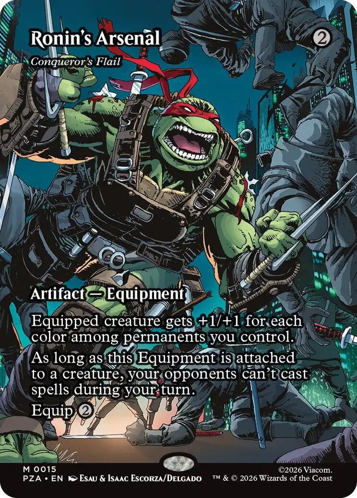 Image for Ronin's Arsenal - Conqueror's Flail (Borderless) (15) (Teenage Mutant Ninja Turtles Eternal-Legal) - Magic: The Gathering
