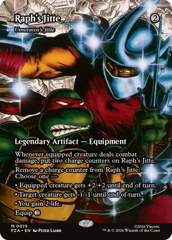 Image for Raph's Jitte - Umezawa's Jitte (Borderless) (19) (Teenage Mutant Ninja Turtles Eternal-Legal) - Magic: The Gathering