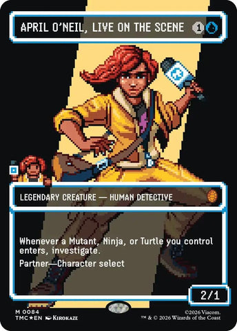 Image for April O'Neil, Live on the Scene (Borderless) (Surge Foil) (84) (Teenage Mutant Ninja Turtles) - Magic: The Gathering