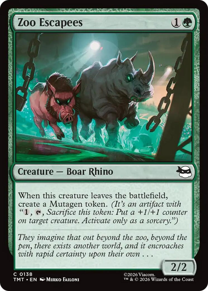 Image for Zoo Escapees (138) (Teenage Mutant Ninja Turtles) - Magic: The Gathering