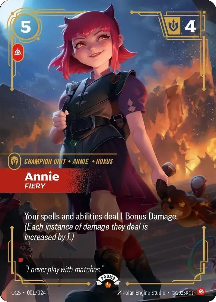 Annie - Fiery (001/024) (Riftbound Organized Play Promotional Cards)