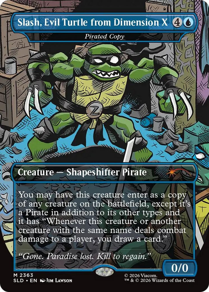 Image for Slash, Evil Turtle from Dimension X - Pirated Copy (2363) (Secret Lair Drop Series) - Magic: The Gathering