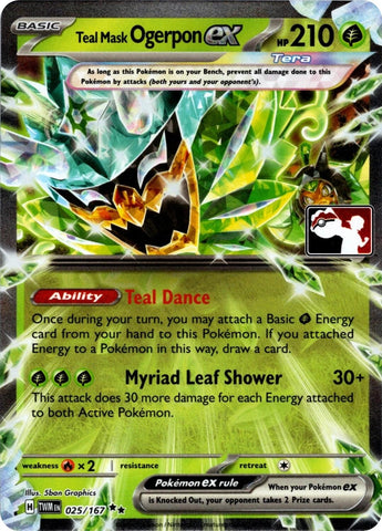 Image for Teal Mask Ogerpon ex - 025/167 (Prize Pack Series 7) (025/167) (Prize Pack Series Cards) - Pokemon