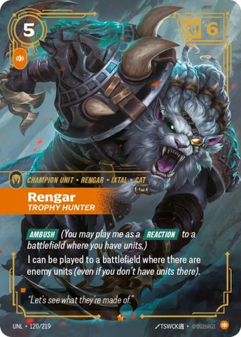 Image for Rengar - Trophy Hunter (120/219) (Unleashed) - Riftbound: League of Legends Trading Card Game