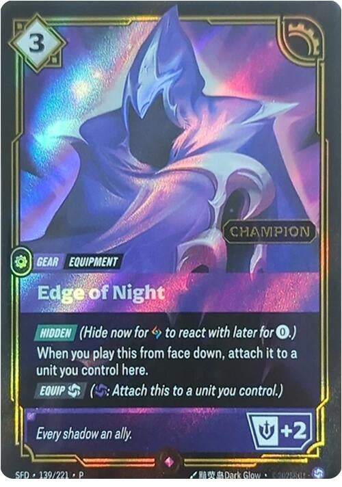 Image for Edge of Night (Champion) (139/221) (Riftbound Organized Play Promotional Cards) - Riftbound: League of Legends Trading Card Game