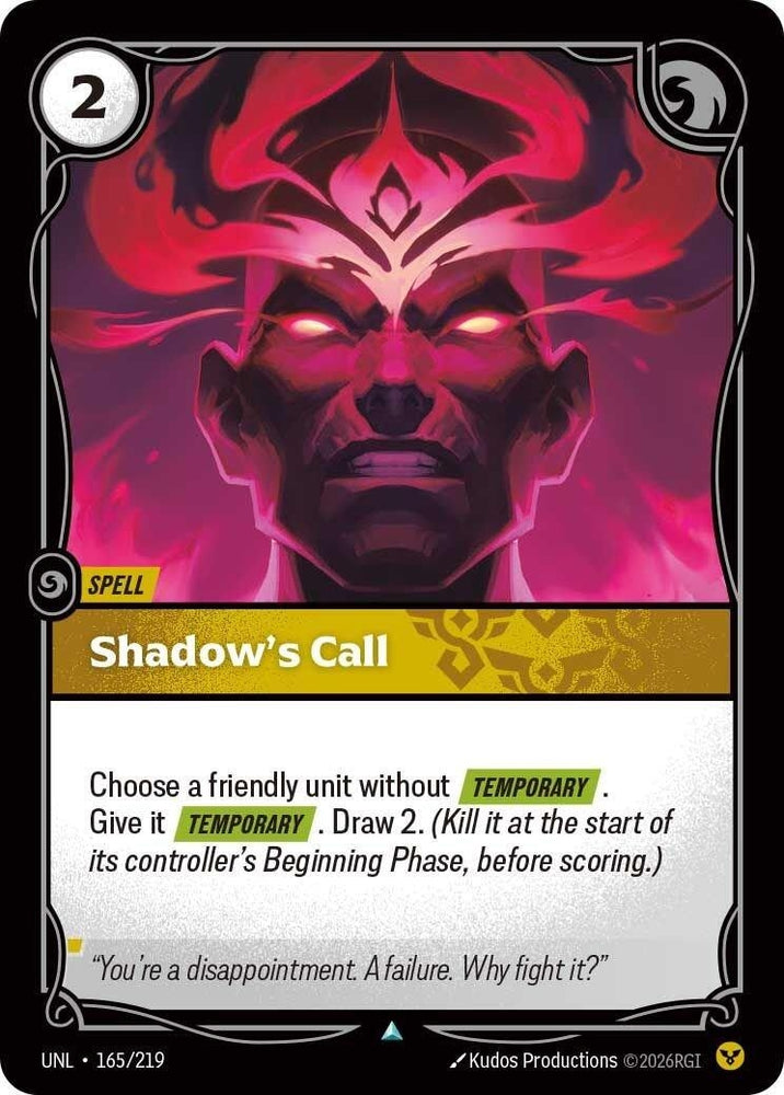 Image for Shadow's Call (165/219) (Unleashed) - Riftbound: League of Legends Trading Card Game