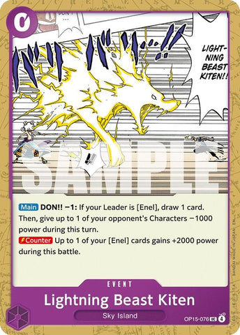 Image for Lightning Beast Kiten (OP15-076) (Adventure on Kami's Island) - One Piece Card Game
