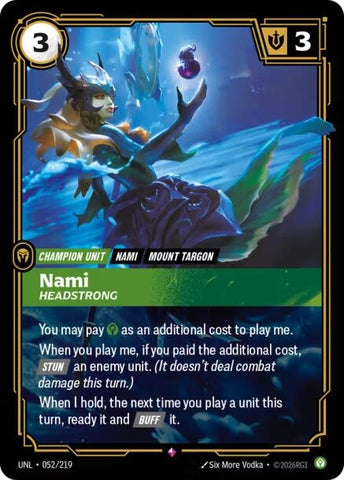 Image for Nami - Headstrong (052/219) (Unleashed) - Riftbound: League of Legends Trading Card Game