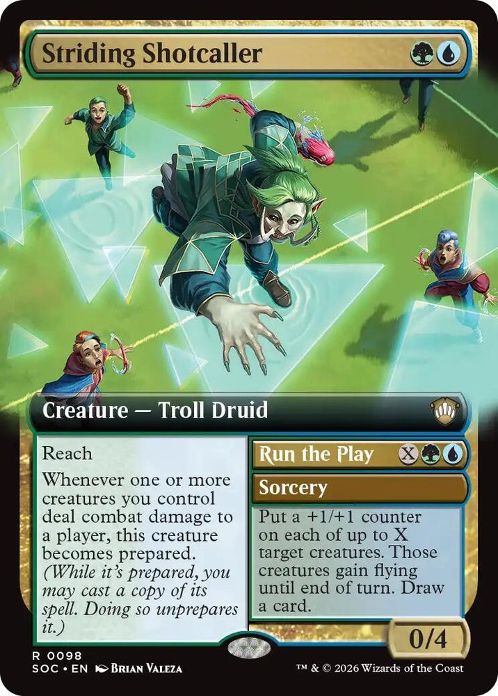 Image for Striding Shotcaller (Extended Art) (98) (Commander: Secrets of Strixhaven) - Magic: The Gathering