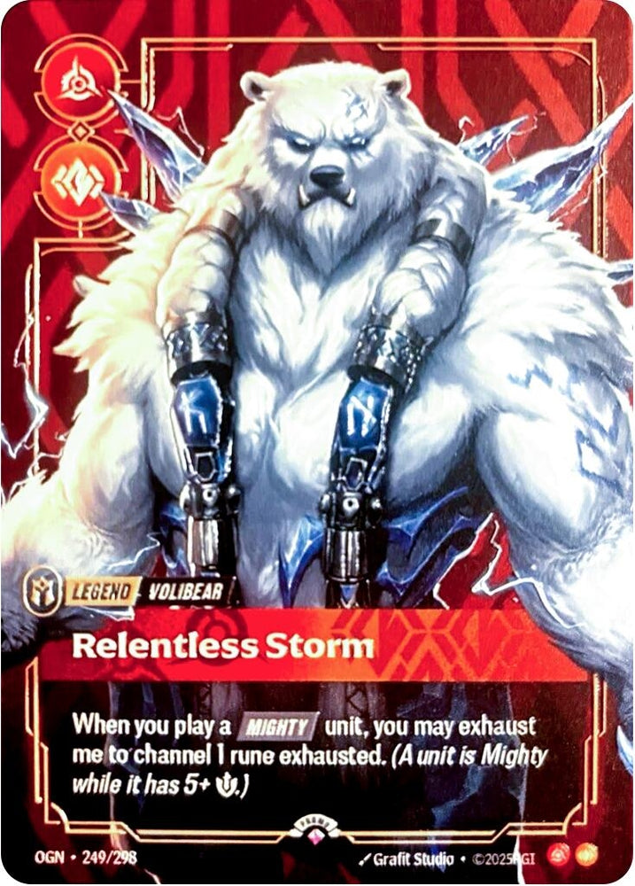 Volibear - Relentless Storm (Metal) (Prize Wall) (249/298) (Riftbound Organized Play Promotional Cards)