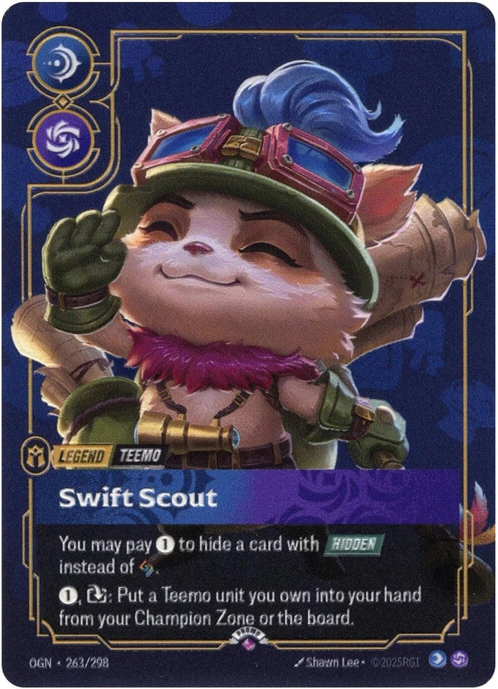 Teemo - Swift Scout (Metal) (Prize Wall) (263/298) (Riftbound Organized Play Promotional Cards)