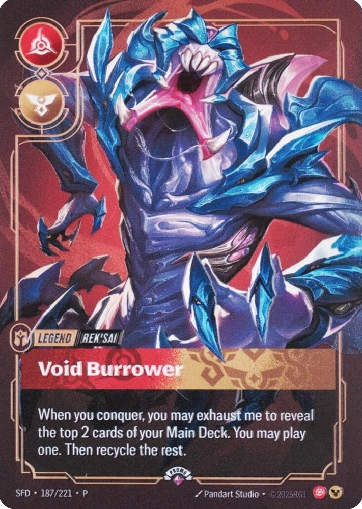 Rek'sai - Void Burrower (Metal) (Prize Wall) (187/221) (Riftbound Organized Play Promotional Cards)