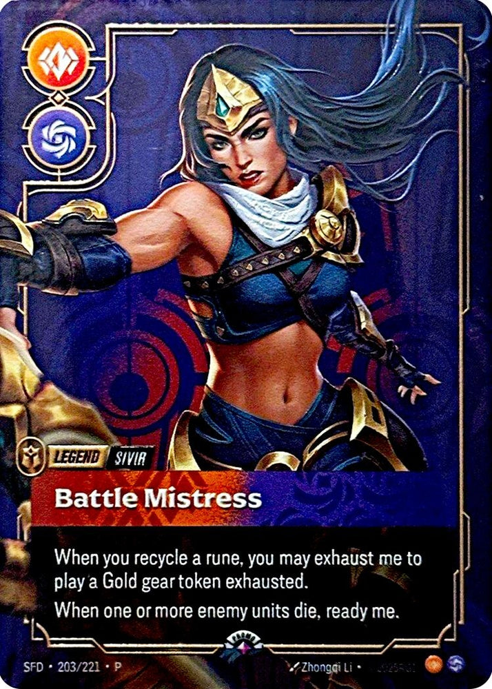 Sivir - Battle Mistress (Metal) (Prize Wall) (203/221) (Riftbound Organized Play Promotional Cards)