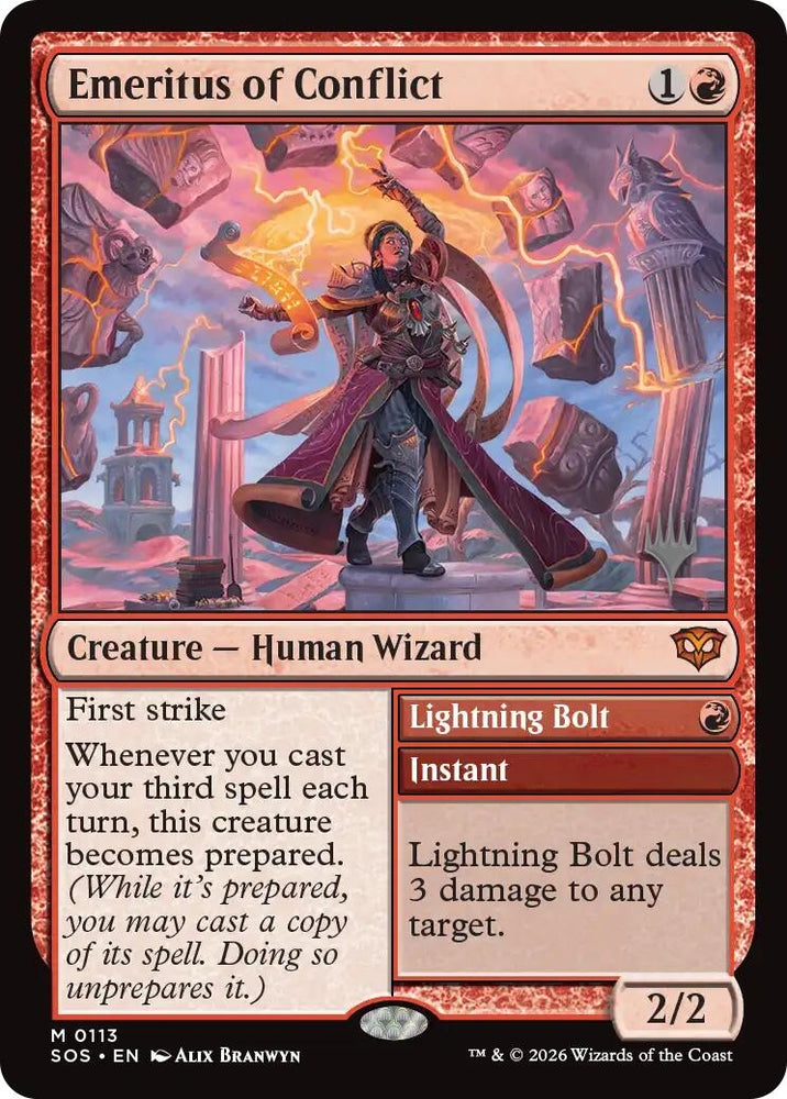 Image for Emeritus of Conflict (113) (Promo Pack: Secrets of Strixhaven) - Magic: The Gathering