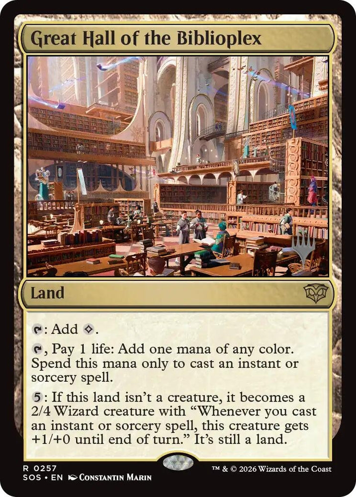 Image for Great Hall of the Biblioplex (257) (Promo Pack: Secrets of Strixhaven) - Magic: The Gathering