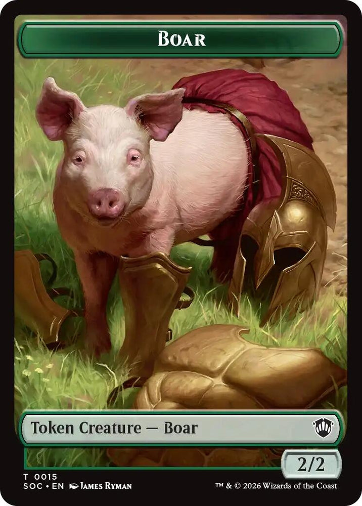 Image for Boar // Fractal (0005) Double-Sided Token (15 // 5) (Commander: Secrets of Strixhaven) - Magic: The Gathering