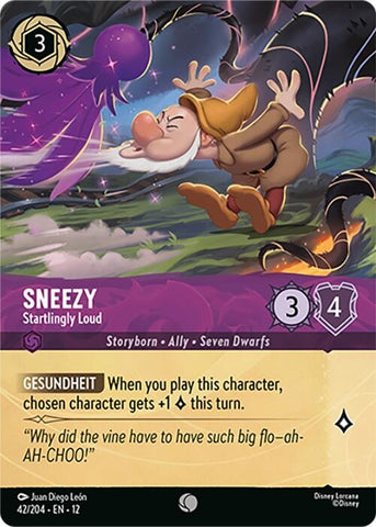 Image for Sneezy - Startlingly Loud (Foil) (42/204) (Wilds Unknown) - Disney Lorcana