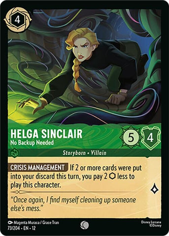 Image for Helga Sinclair - No Backup Needed (73/204) (Wilds Unknown) - Disney Lorcana
