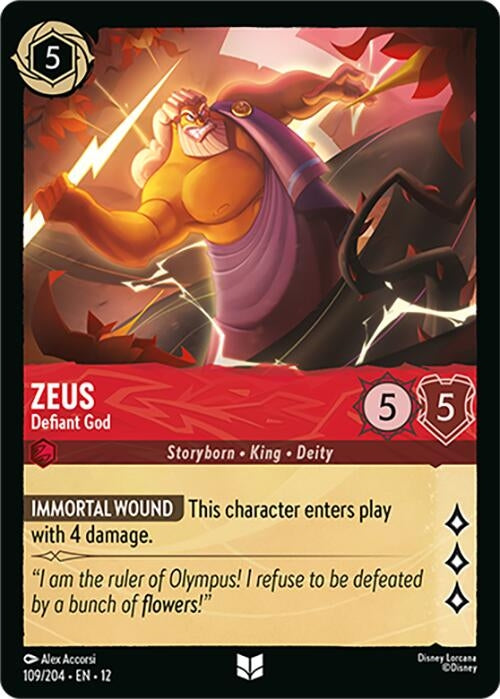 Image for Zeus - Defiant God (109/204) (Wilds Unknown) - Disney Lorcana