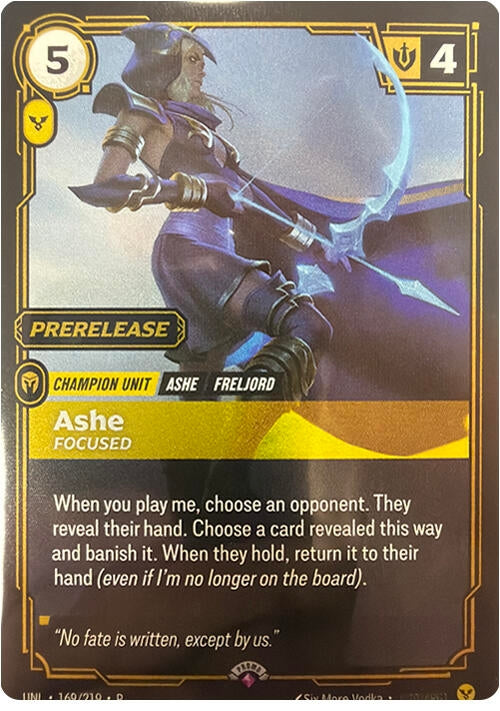 Image for Ashe - Focused (169/219) (Riftbound Organized Play Promotional Cards) - Riftbound: League of Legends Trading Card Game