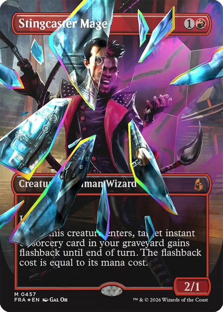 Image for Stingcaster Mage (Borderless) (Facet Foil) (0457) (457) (Reality Fracture) (FRA) - Magic: The Gathering