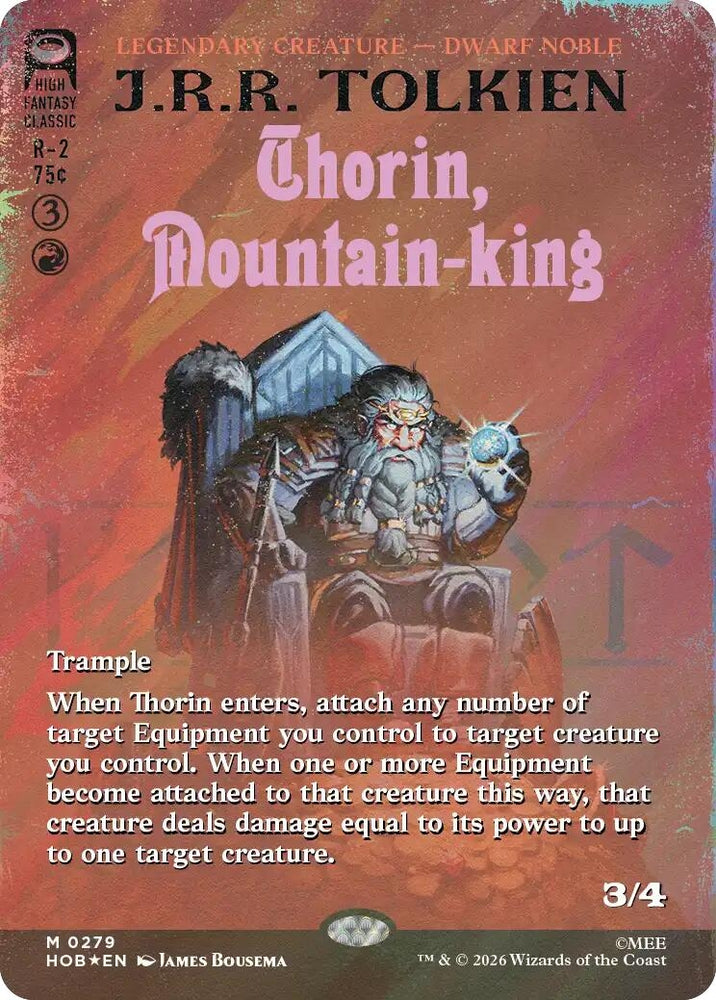 Image for Thorin, Mountain-king (Borderless) (Surge Foil) (279) (The Hobbit) (HOB) - Magic: The Gathering