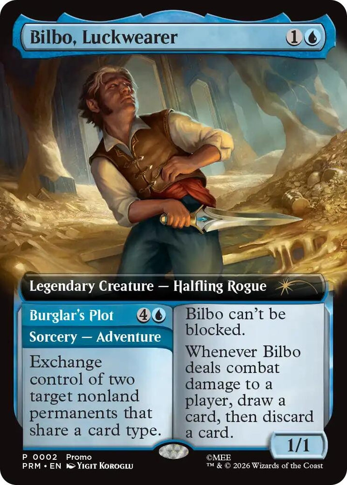 Image for Bilbo, Luckwearer (Extended Art) (2) (Unique and Miscellaneous Promos) (UMP) - Magic: The Gathering