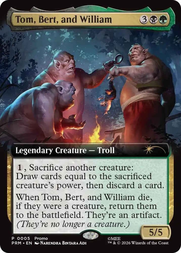 Image for Tom, Bert, and William (Extended Art) (5) (Unique and Miscellaneous Promos) (UMP) - Magic: The Gathering