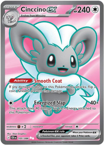 Image for Cinccino ex (105/086) (ME04: Chaos Rising) - Pokemon