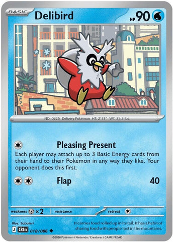 Image for Delibird (018/086) (ME04: Chaos Rising) - Pokemon