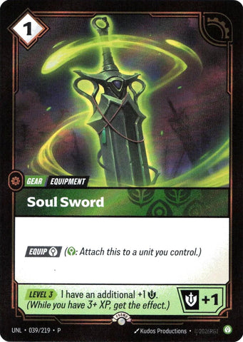 Soul Sword (039/219) (Riftbound Organized Play Promotional Cards)