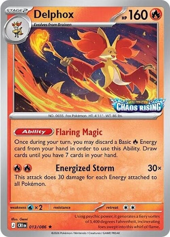 Delphox - 013/086 (Chaos Rising Stamped) (013/086) (Miscellaneous Cards & Products)