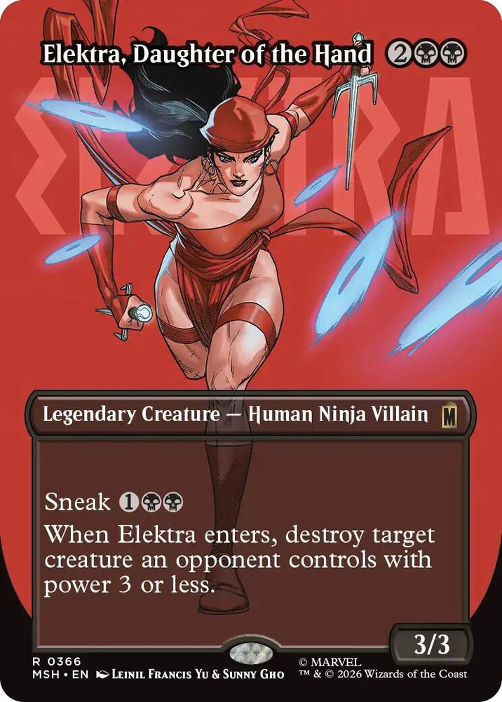 Image for Elektra, Daughter of the Hand (Borderless) (366) (366) (Marvel Super Heroes) - Magic: The Gathering