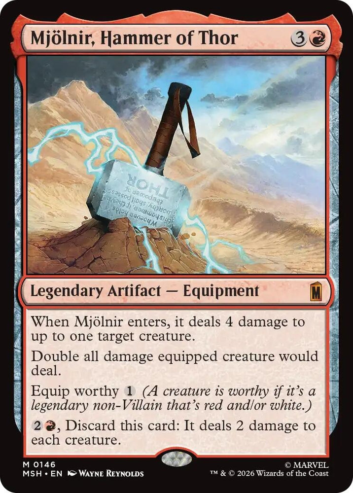 Image for Mjolnir, Hammer of Thor (146) (Marvel Super Heroes) - Magic: The Gathering