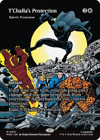 Image for T'Challa's Protection - Teferi's Protection (Borderless) (51) (Marvel Universe Eternal-Legal) - Magic: The Gathering