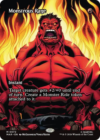 Image for Monstrous Rage (Borderless) (72) (Marvel Universe Eternal-Legal) - Magic: The Gathering