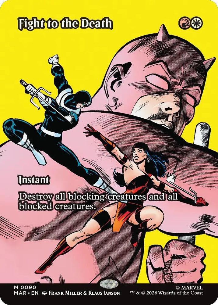 Image for Fight to the Death (Borderless) (90) (Marvel Universe Eternal-Legal) - Magic: The Gathering