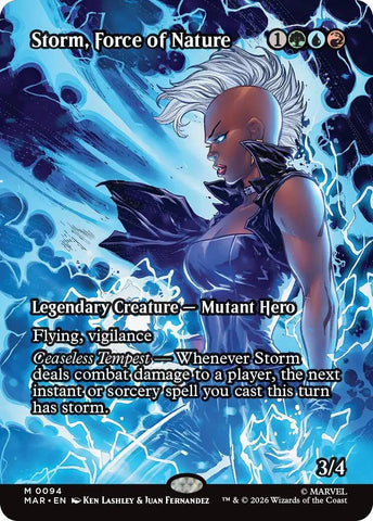 Image for Storm, Force of Nature (Borderless) (94) (Marvel Universe Eternal-Legal) - Magic: The Gathering