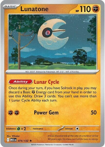 Image for Lunatone - 074/132 (Non-Holo) (074/132) (Deck Exclusives) (PR) - Pokemon