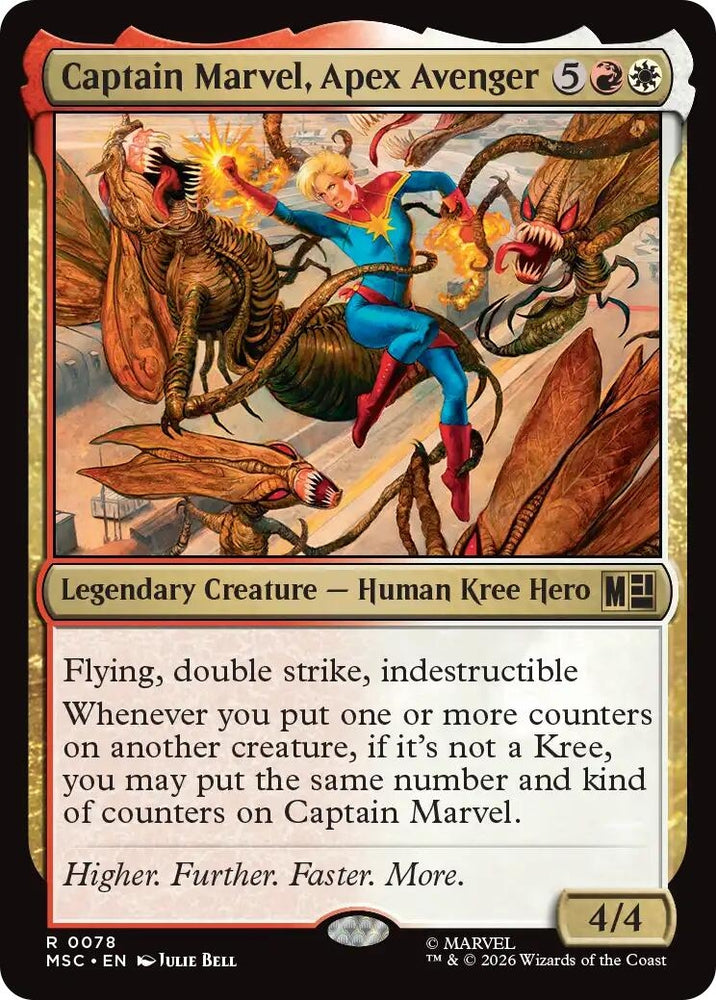 Image for Captain Marvel, Apex Avenger (Surge Foil) (78) (Commander: Marvel Super Heroes) - Magic: The Gathering