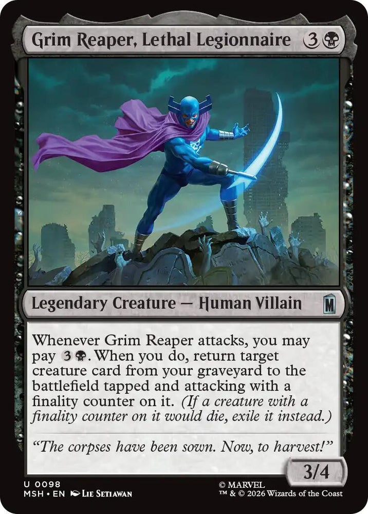 Image for Grim Reaper, Lethal Legionnaire (98) (Marvel Super Heroes) - Magic: The Gathering