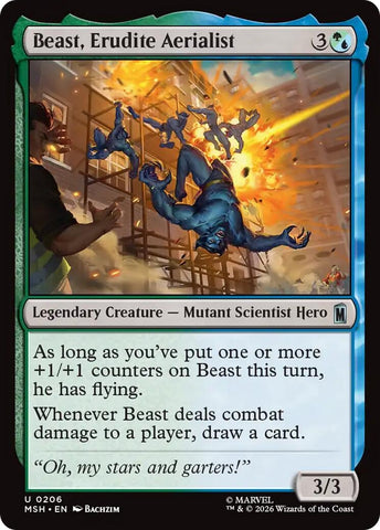 Image for Beast, Erudite Aerialist (206) (Marvel Super Heroes) - Magic: The Gathering