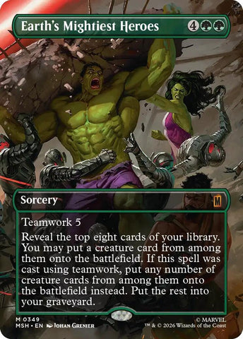 Image for Earth's Mightiest Heroes (Borderless) (349) (Marvel Super Heroes) - Magic: The Gathering
