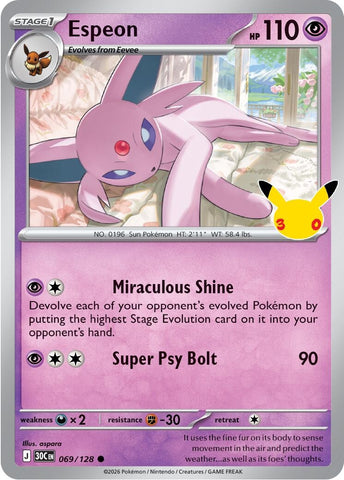 Image for Espeon (069/128) (ME: 30th Celebration) (30C) - Pokemon