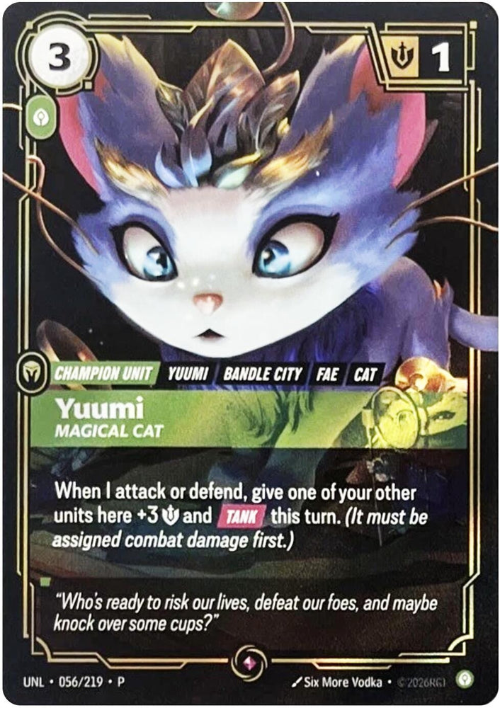 Image for Yuumi - Magical Cat (056/219) (Riftbound Organized Play Promotional Cards) - Riftbound: League of Legends Trading Card Game