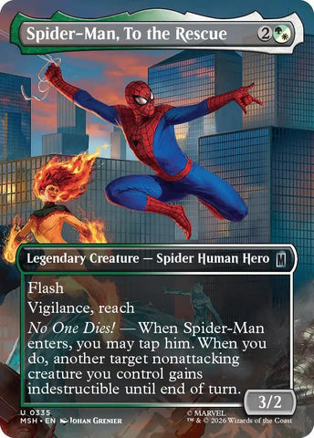 Image for Spider-Man, To the Rescue (Borderless) (335) (Marvel Super Heroes) - Magic: The Gathering