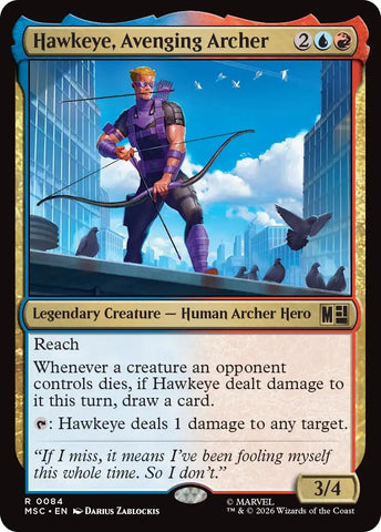 Image for Hawkeye, Avenging Archer (Surge Foil) (84) (Commander: Marvel Super Heroes) - Magic: The Gathering